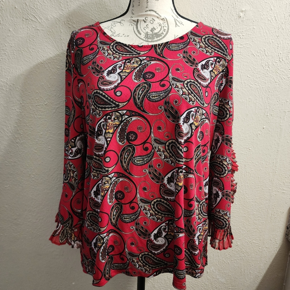 Calvin Klein Paisley print blouse  3/4 sleeve